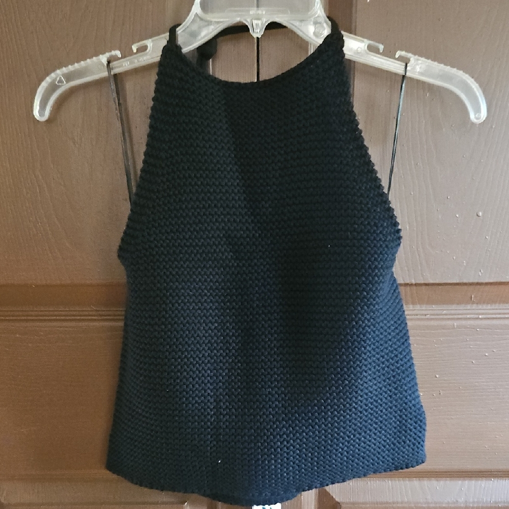 525 America Black Knit Halter Tank Top